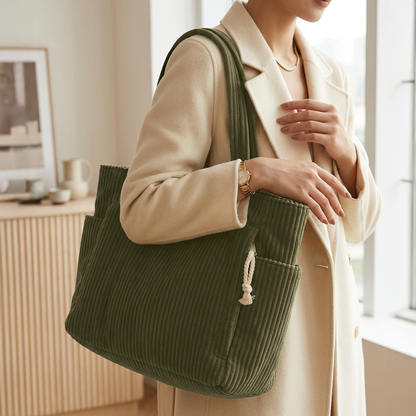 Theodora Corduroy Tote Bag
