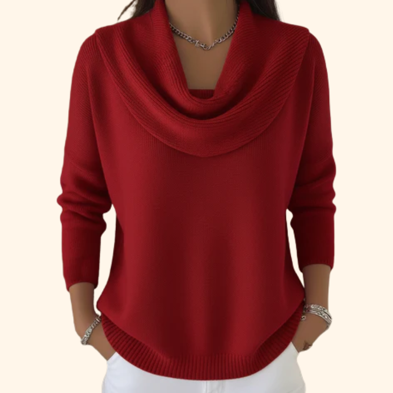 Romy Draped Cowl Neck Sweater