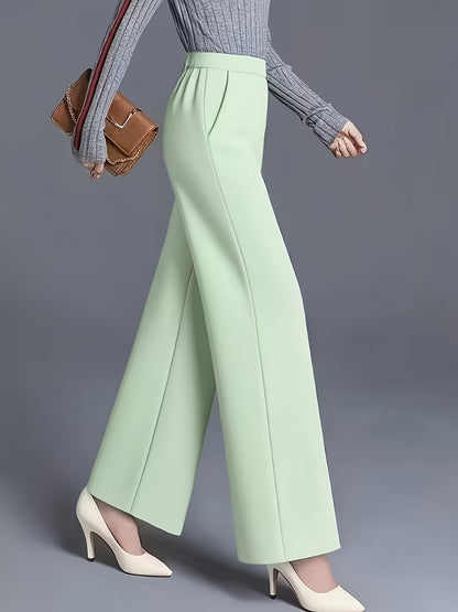 Thalia Comfortable High-Waist Wide-Leg Pants