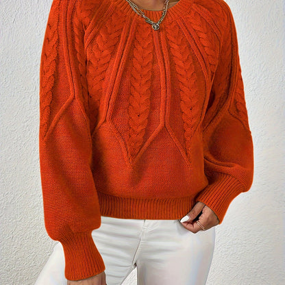 Marielle Cable-Knit Round-Neck Sweater