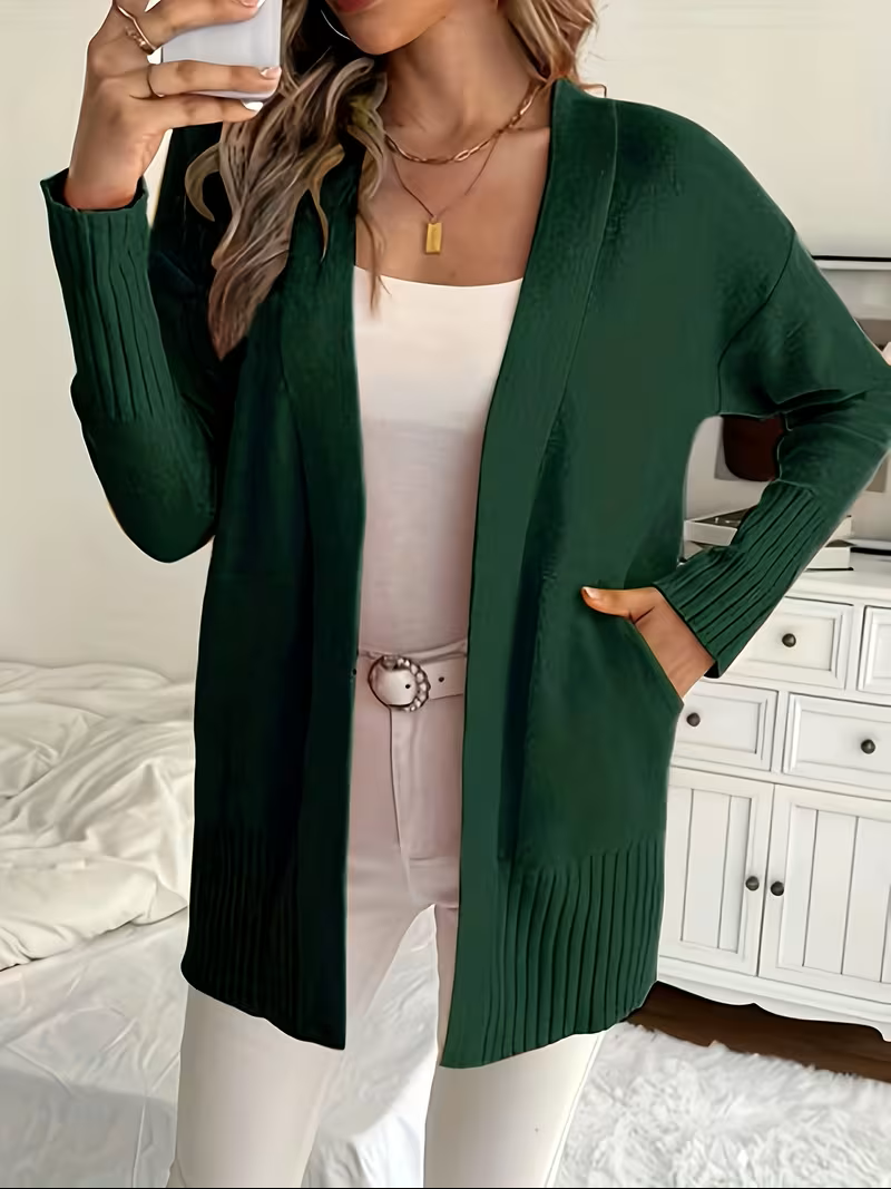 Florina Draped Open-Front Cardigan