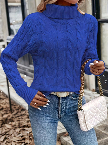 Rosamund Cable-Knit Turtleneck Sweater