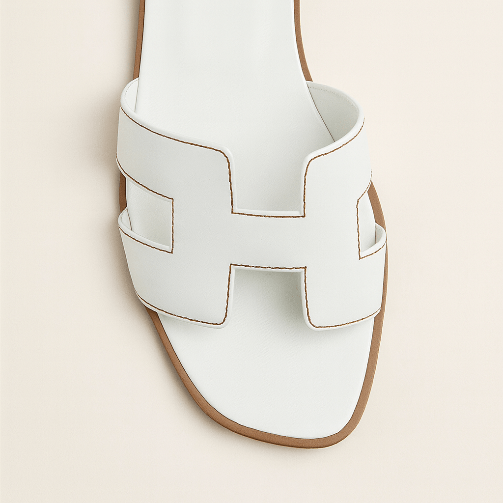 Rosetta Cut-Out Leather Slide Sandals