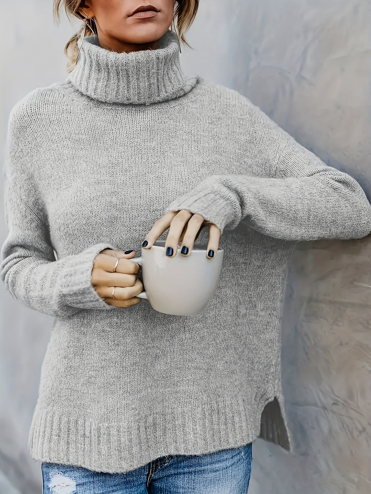Vespera Cowl Turtleneck Sweater
