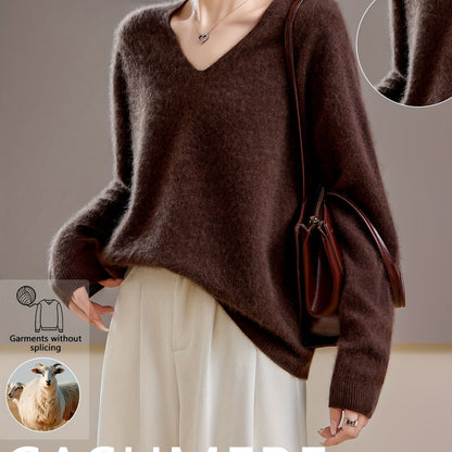 Aveline Cashmere Wool V-Neck Sweater