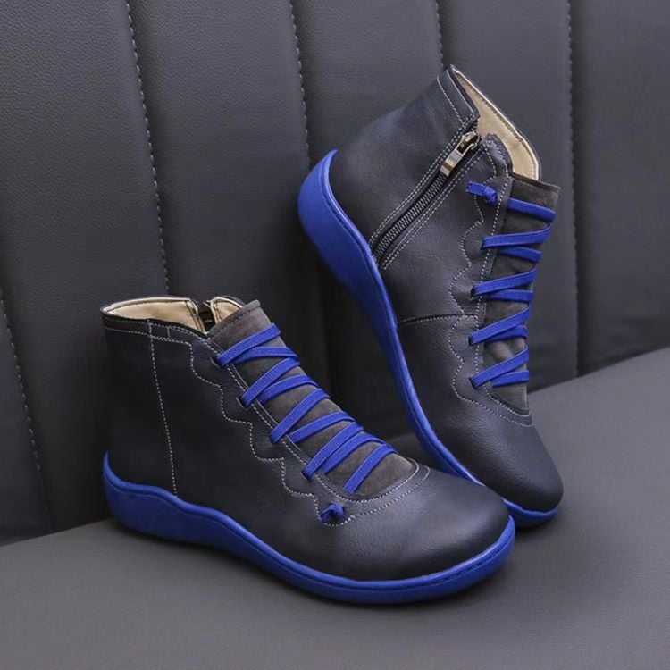 Maren Leather Lace-Up Ankle Boots
