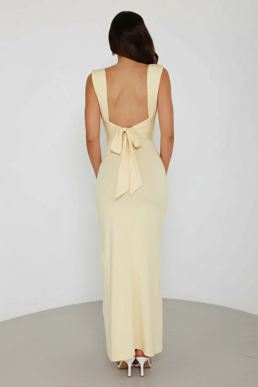Serena Satin Side-Slit Maxi Dress