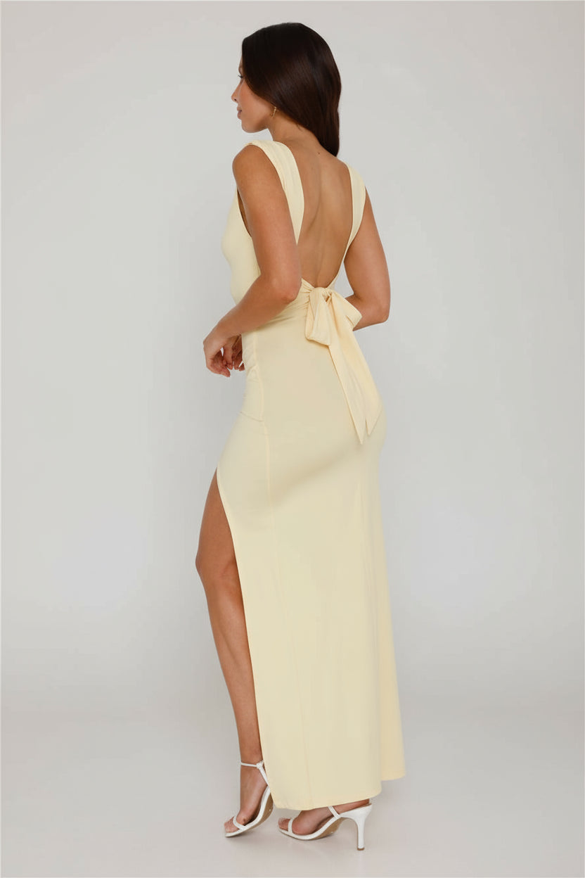 Serena Satin Side-Slit Maxi Dress