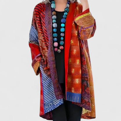 Mirella Patchwork Print Kimono Cardigan
