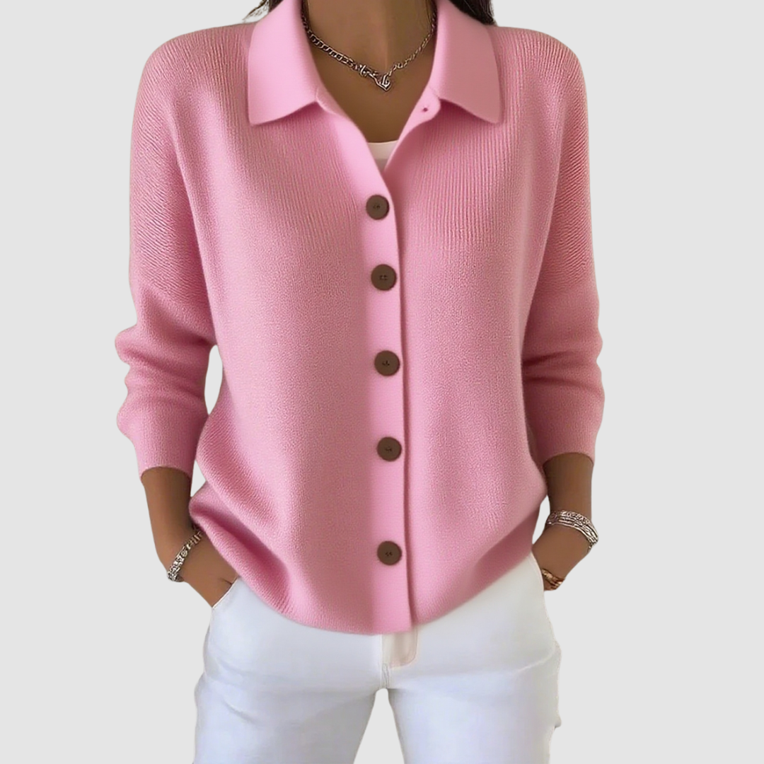 Colette Button-Front Knit Cardigan