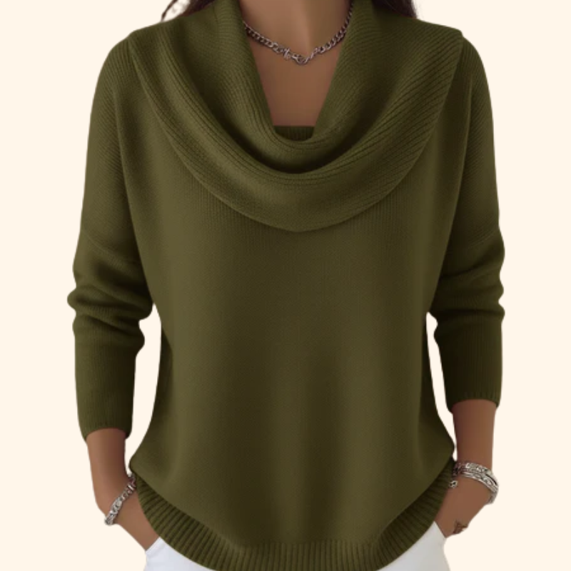 Romy Draped Cowl Neck Sweater