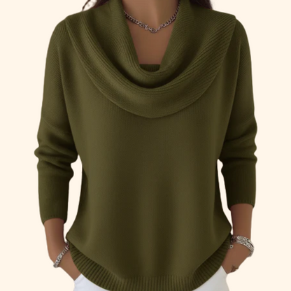 Romy Draped Cowl Neck Sweater