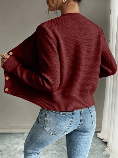 Melisande Cable-Knit Button-Front Cardigan