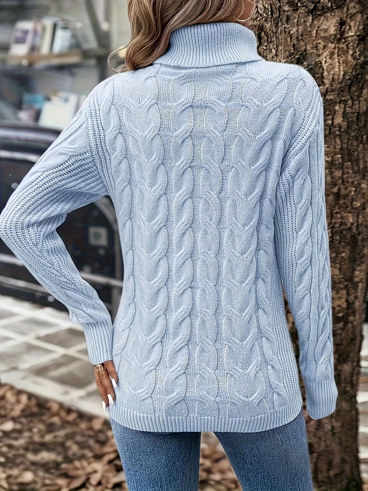 Rosamund Cable-Knit Turtleneck Sweater