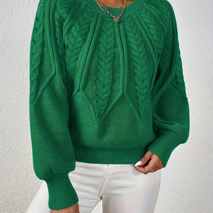 Marielle Cable-Knit Round-Neck Sweater