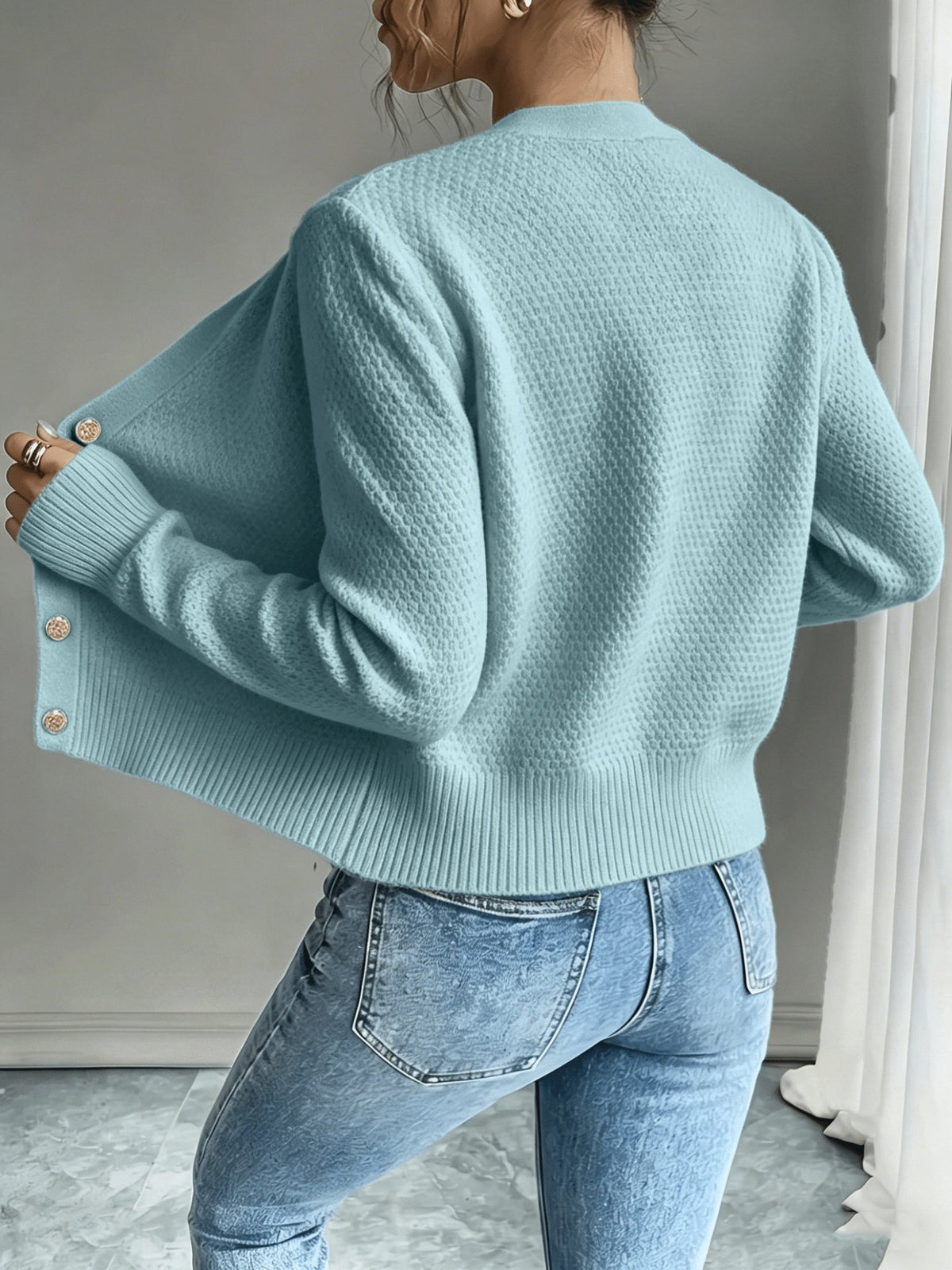 Melisande Cable-Knit Button-Front Cardigan