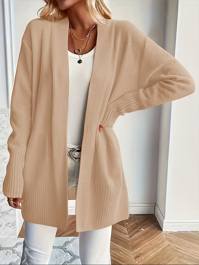 Florina Draped Open-Front Cardigan
