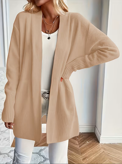 Florina Draped Open-Front Cardigan