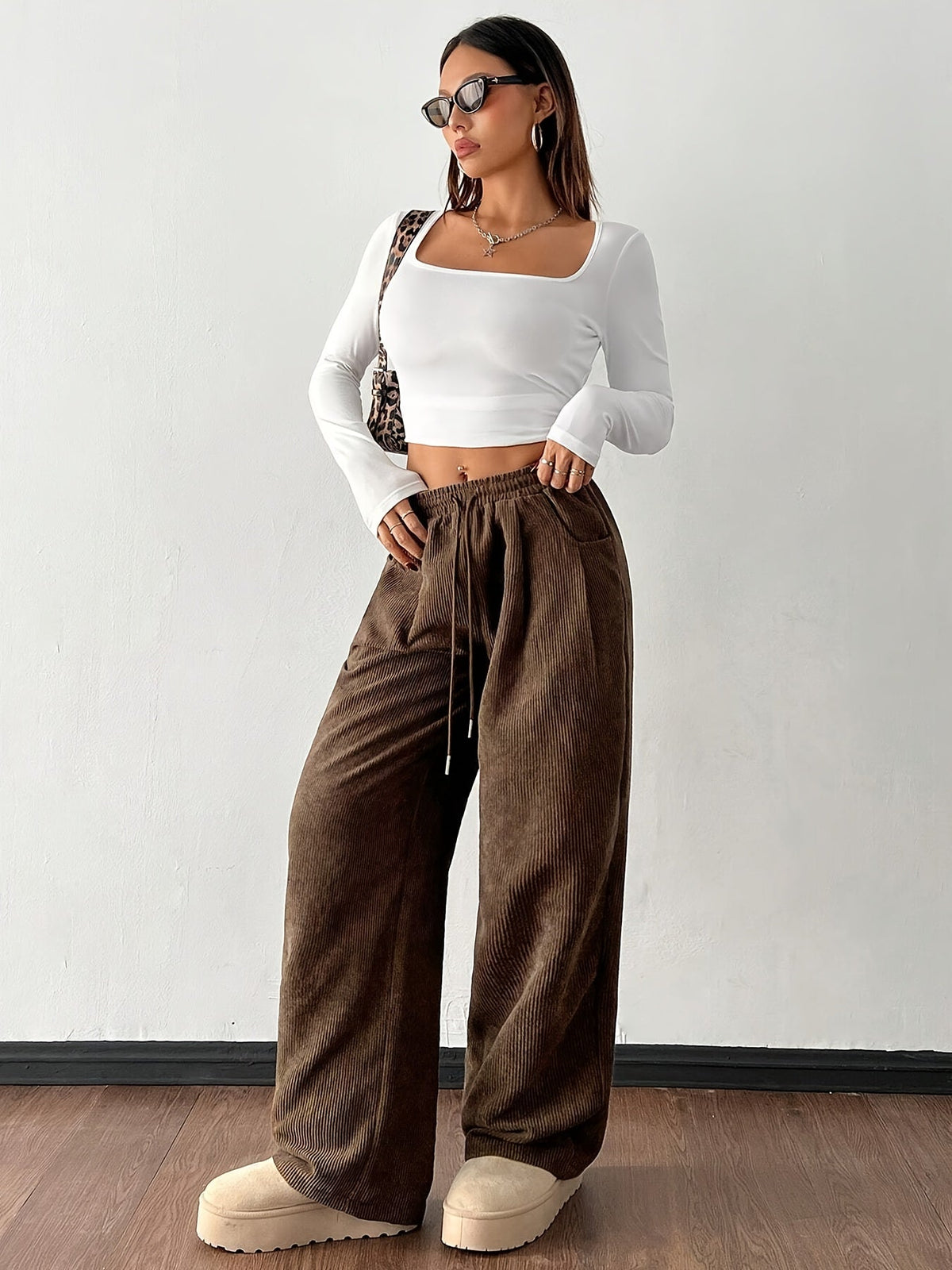 Marlowe Comfortable Drawstring Wide-Leg Pants