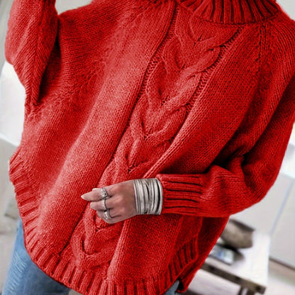 Eira Wool Cable-Knit High-Neck Sweater