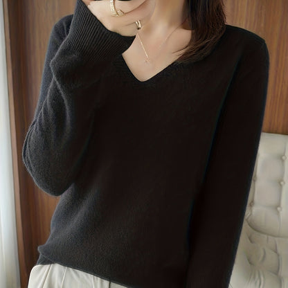Ravina Relaxed V-Neck Knit Sweater