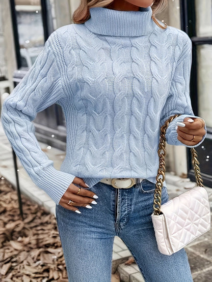 Rosamund Cable-Knit Turtleneck Sweater
