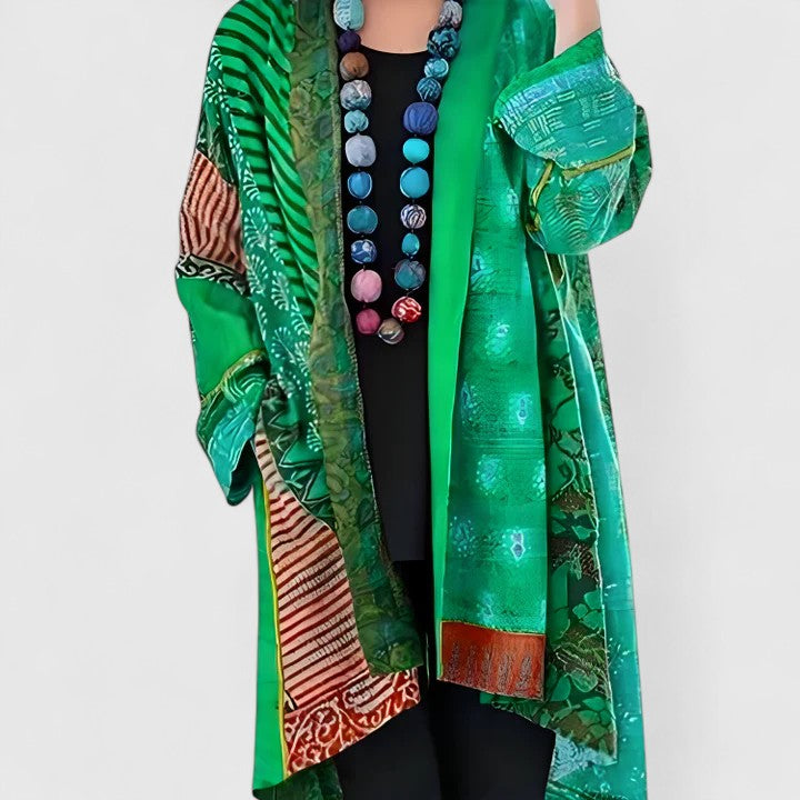 Mirella Patchwork Print Kimono Cardigan