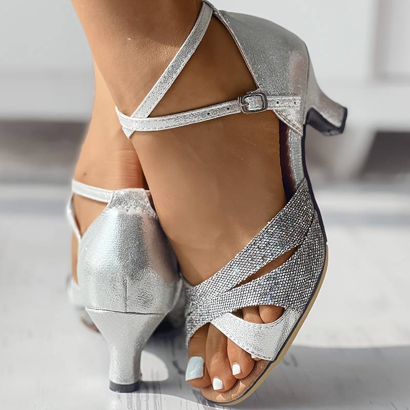Anika Sequin Heeled Sandals