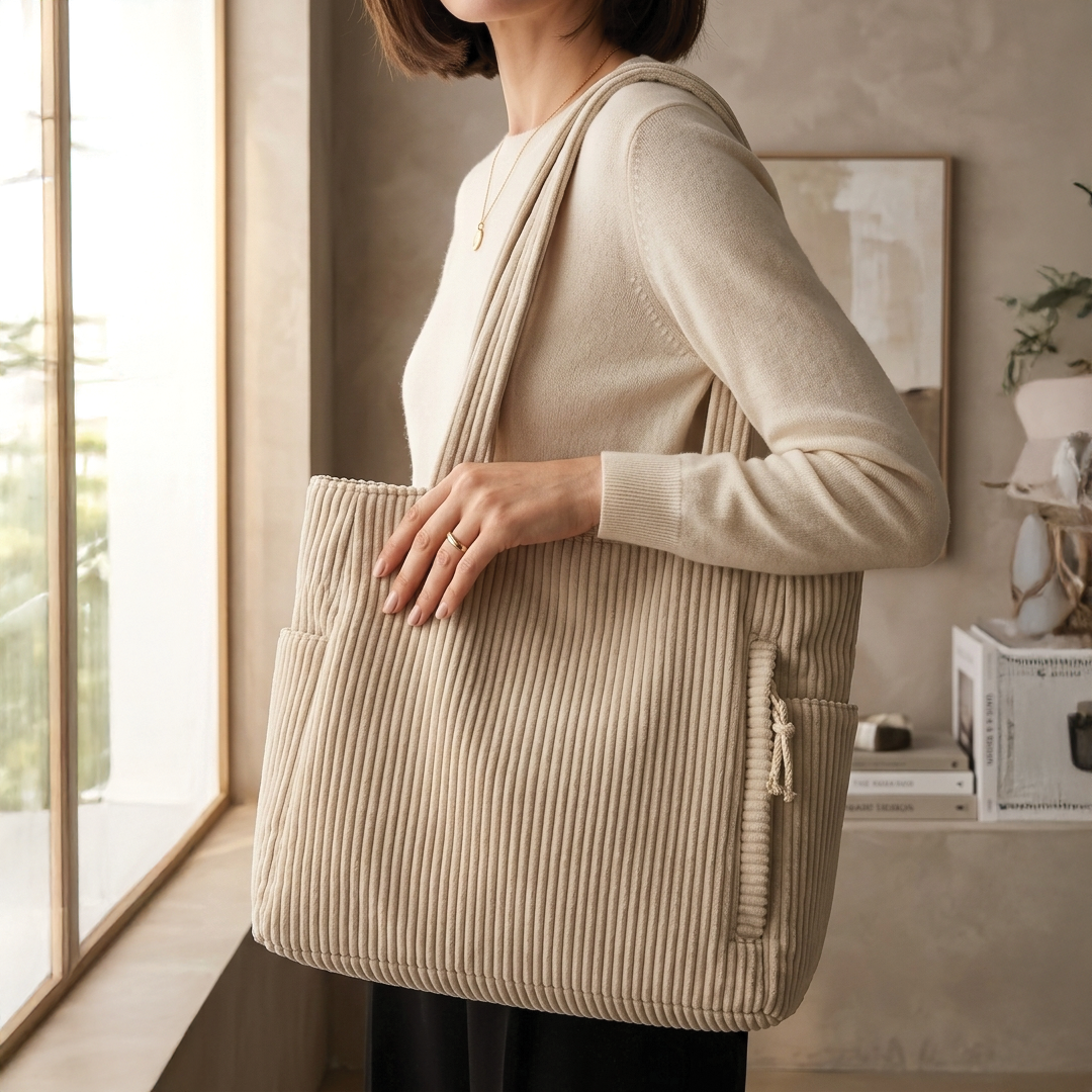 Theodora Corduroy Tote Bag