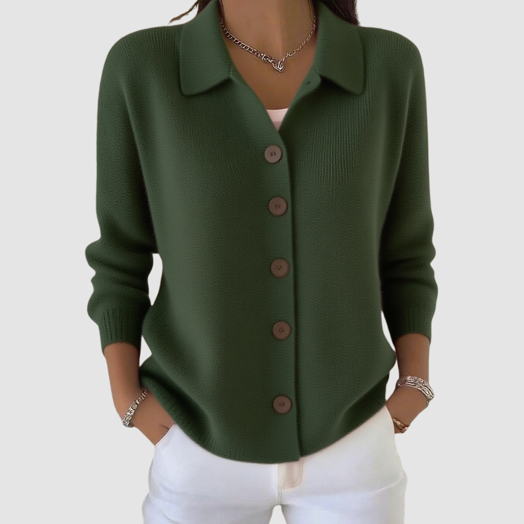Colette Button-Front Knit Cardigan