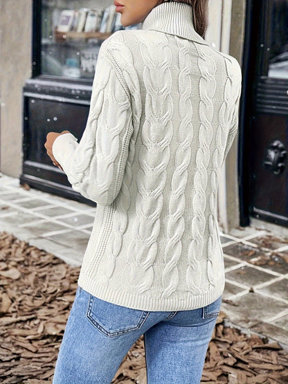 Rosamund Cable-Knit Turtleneck Sweater