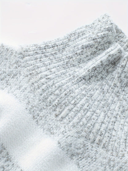 Aviana High-Neck Striped Knit Sweater