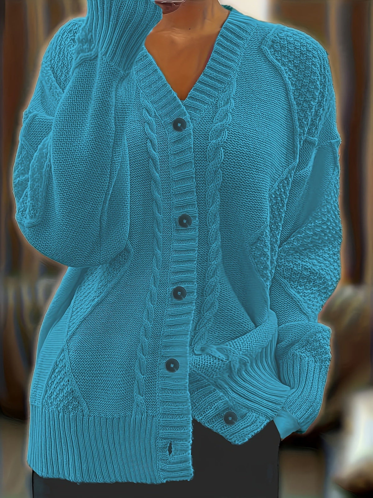 Ariadne Cable-Knit Button-Front Cardigan