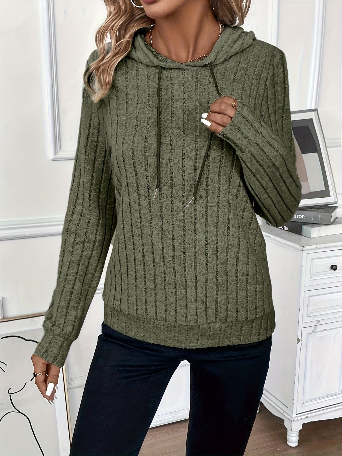 Lorena Textured Pullover Hoodie