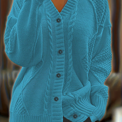 Ariadne Cable-Knit Button-Front Cardigan
