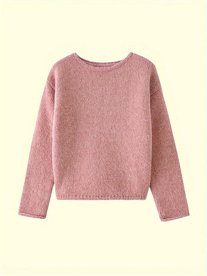Natalina Relaxed Crew-Neck Knit Sweater