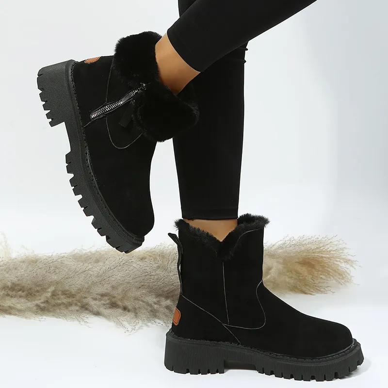 Lucia Orthopedic Suede Platform Ankle Boots