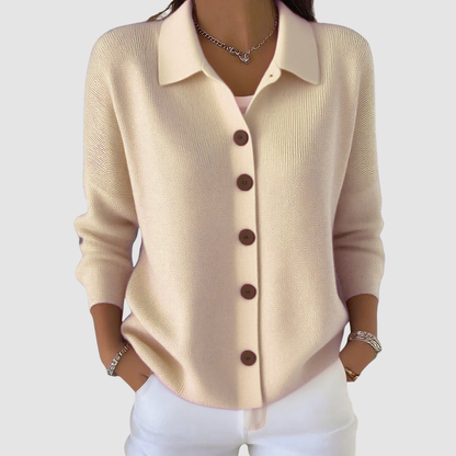 Colette Button-Front Knit Cardigan