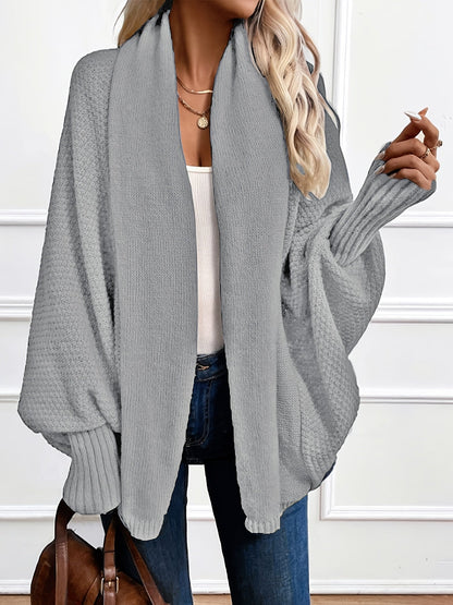 Evelina Draped Shawl-Collar Cardigan