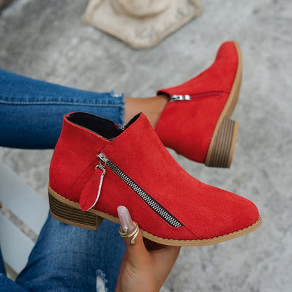 Evelina Side-Zip Ankle Boots