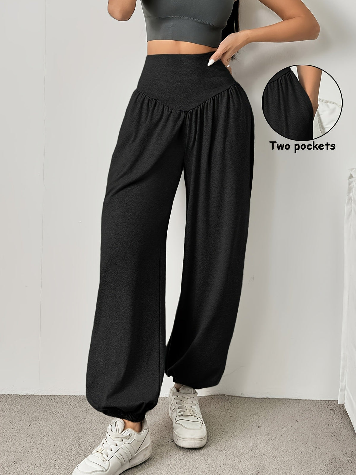 Cosima Stretch High-Waist Wide-Leg Pants