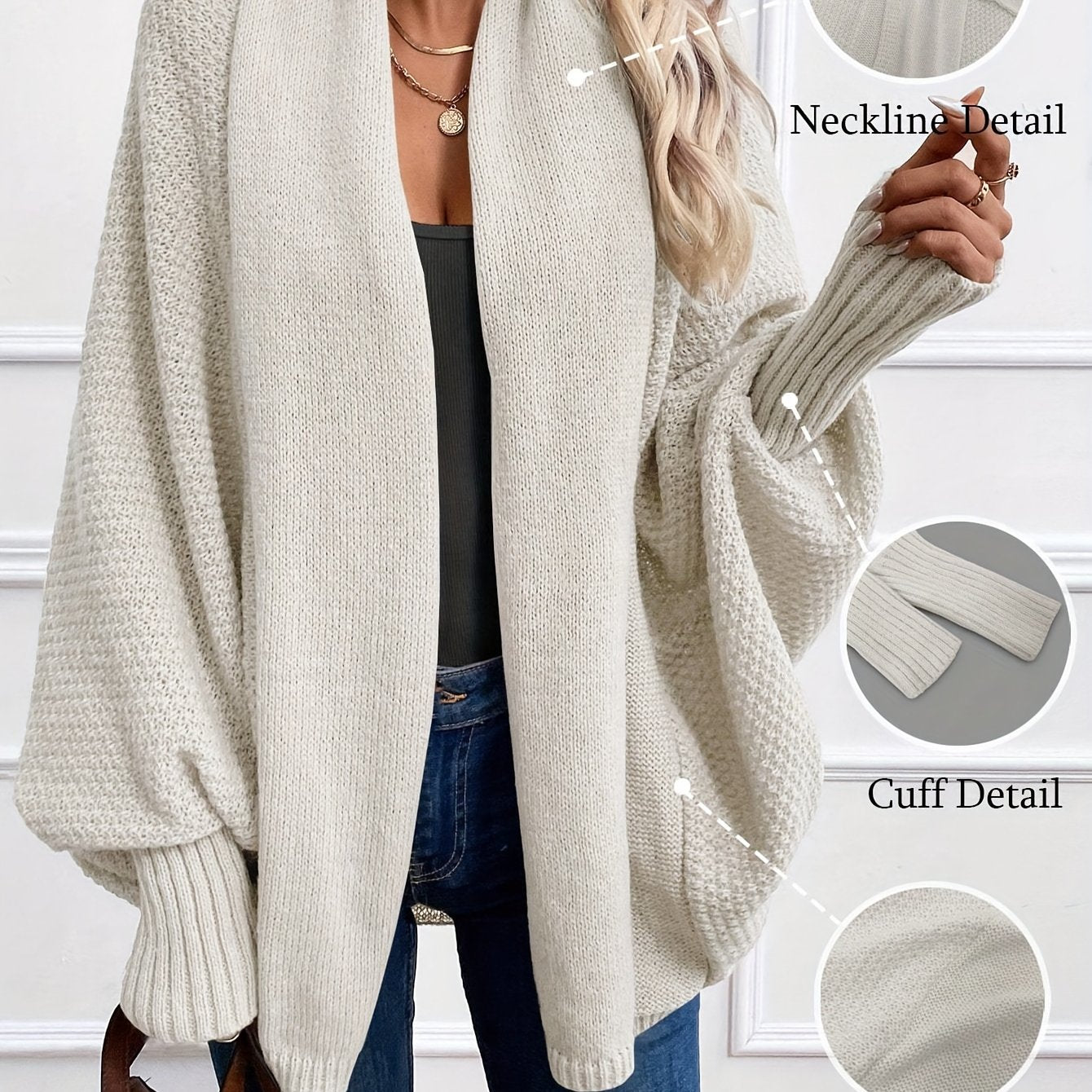 Evelina Draped Shawl-Collar Cardigan