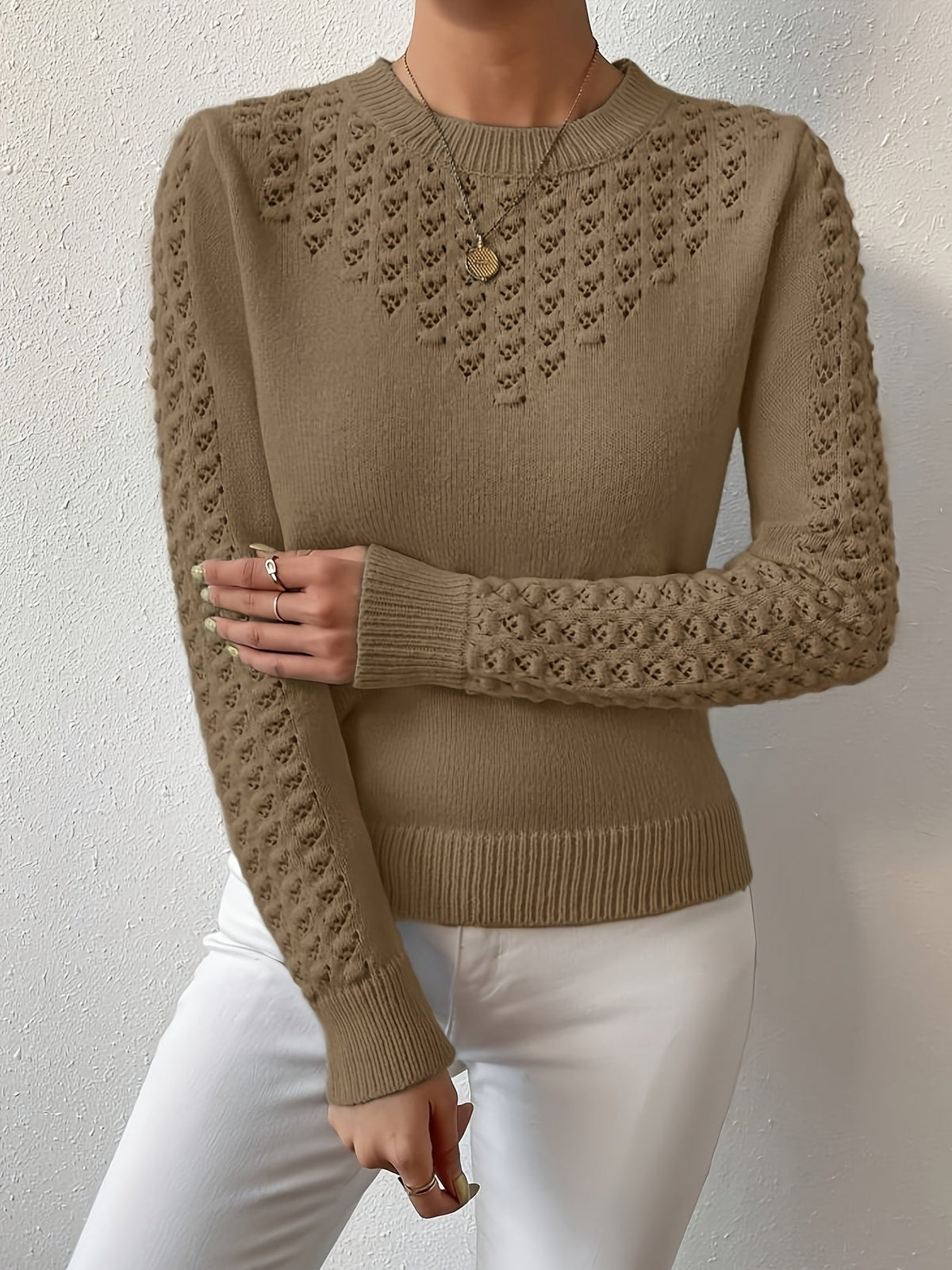 Allegra Pointelle Knit Sweater