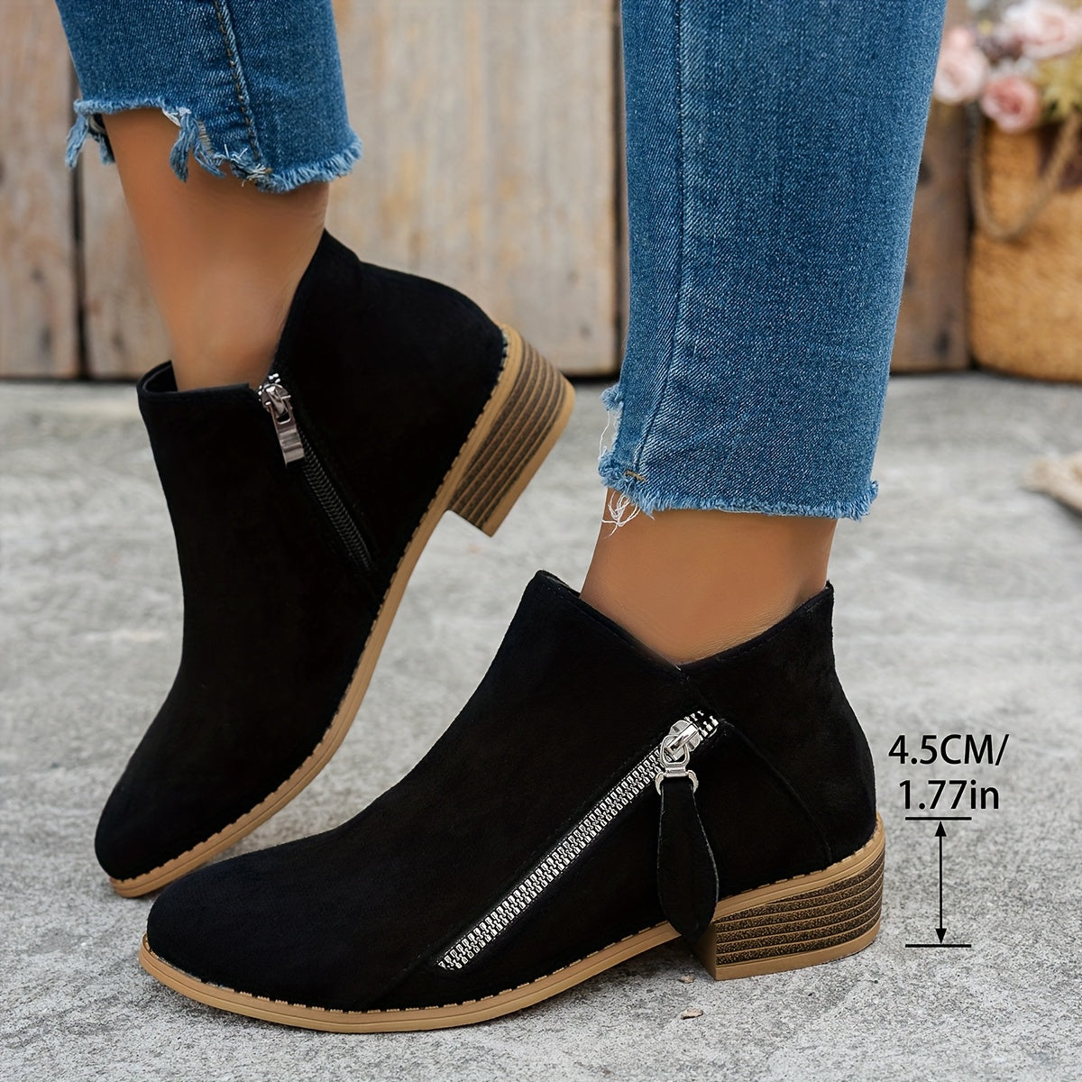 Evelina Side-Zip Ankle Boots