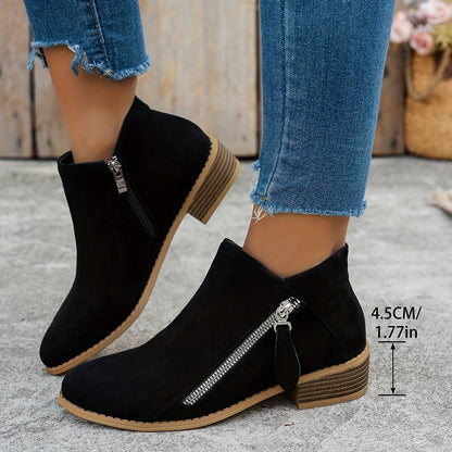 Evelina Side-Zip Ankle Boots