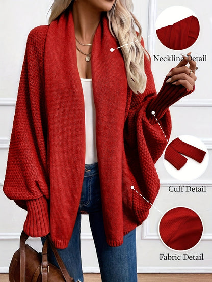 Evelina Draped Shawl-Collar Cardigan