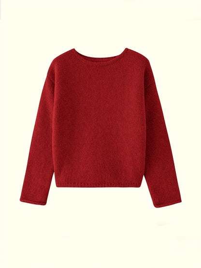 Natalina Relaxed Crew-Neck Knit Sweater