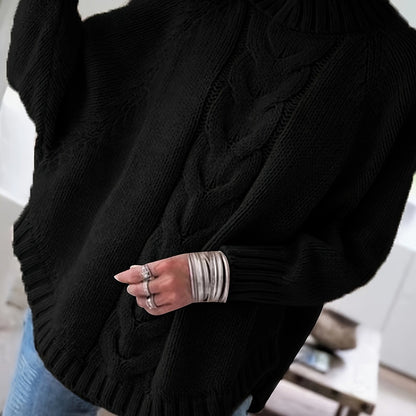 Maëlle High-Neck Cable-Knit Sweater
