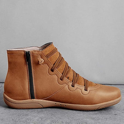 Maren Leather Lace-Up Ankle Boots