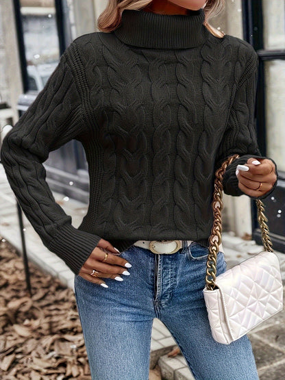 Rosamund Cable-Knit Turtleneck Sweater